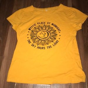 Yellow shirt with sun